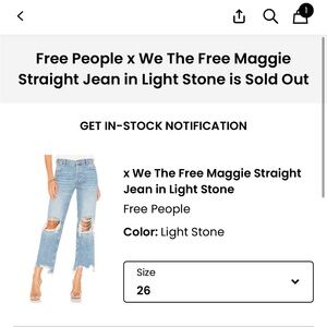 Free People Light Stone Straight Leg Jeans